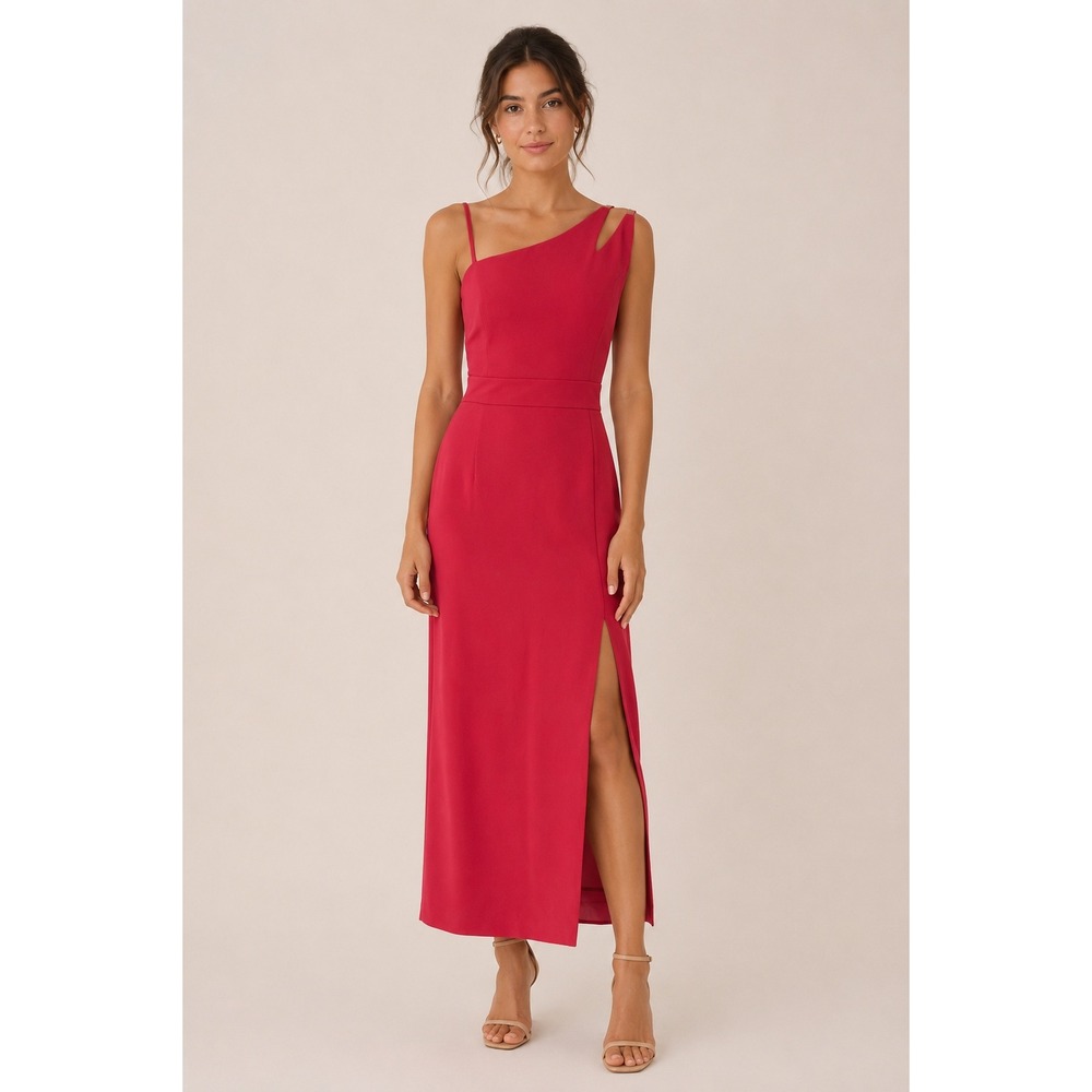 Alexa B‎ Nites Red Rhinestone Strap Evening Gown Size 8 Formal Dress